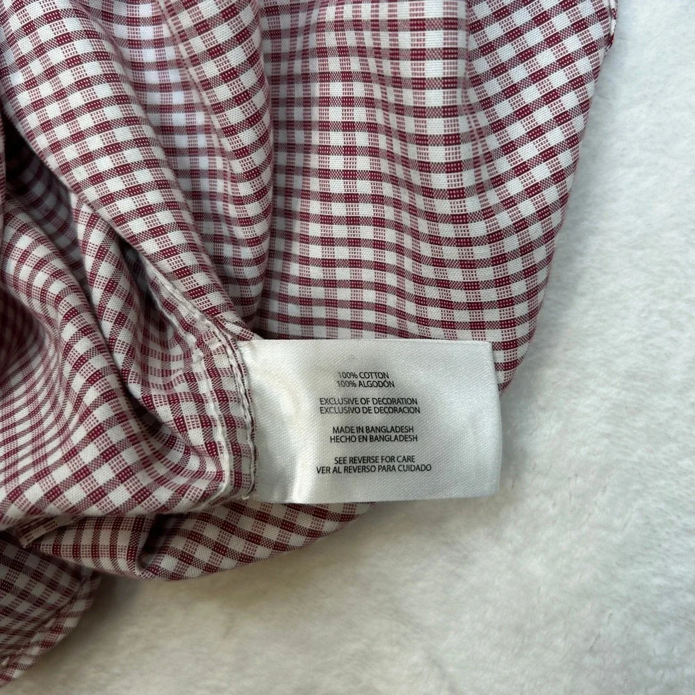Banana Republic‎ Gingham Shirt Mens XL Red White Long Sleeve Button Up